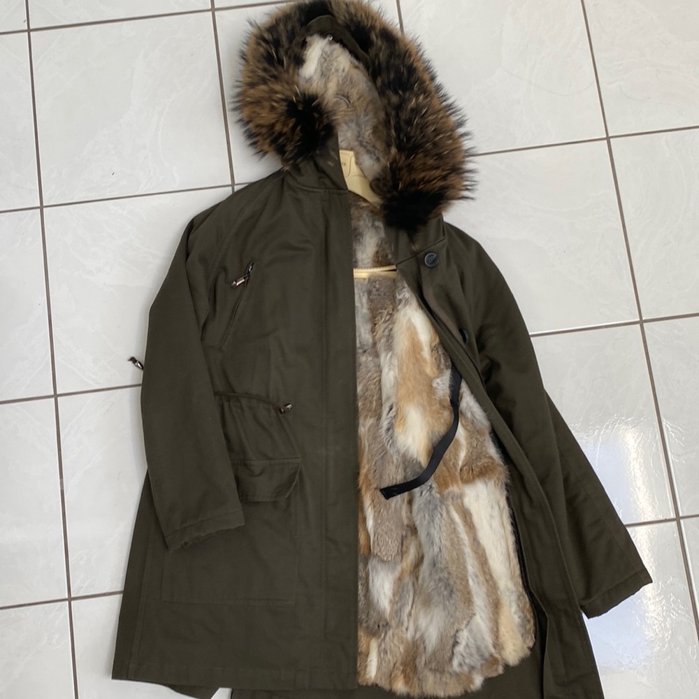 Love Token Rabbit Fur lined Parka with Raccoon trim hood